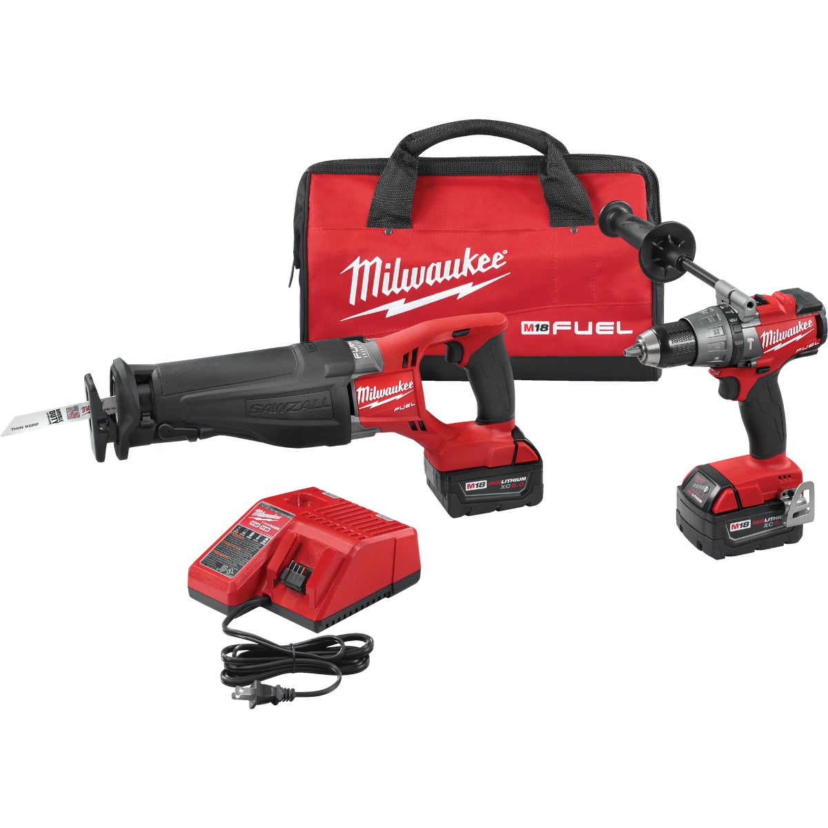 Milwaukee 2-Tool M18 FUEL Lithium-Ion Brushless Hammer Drill & Reciprocating Saw Cordless Tool Combo Kit