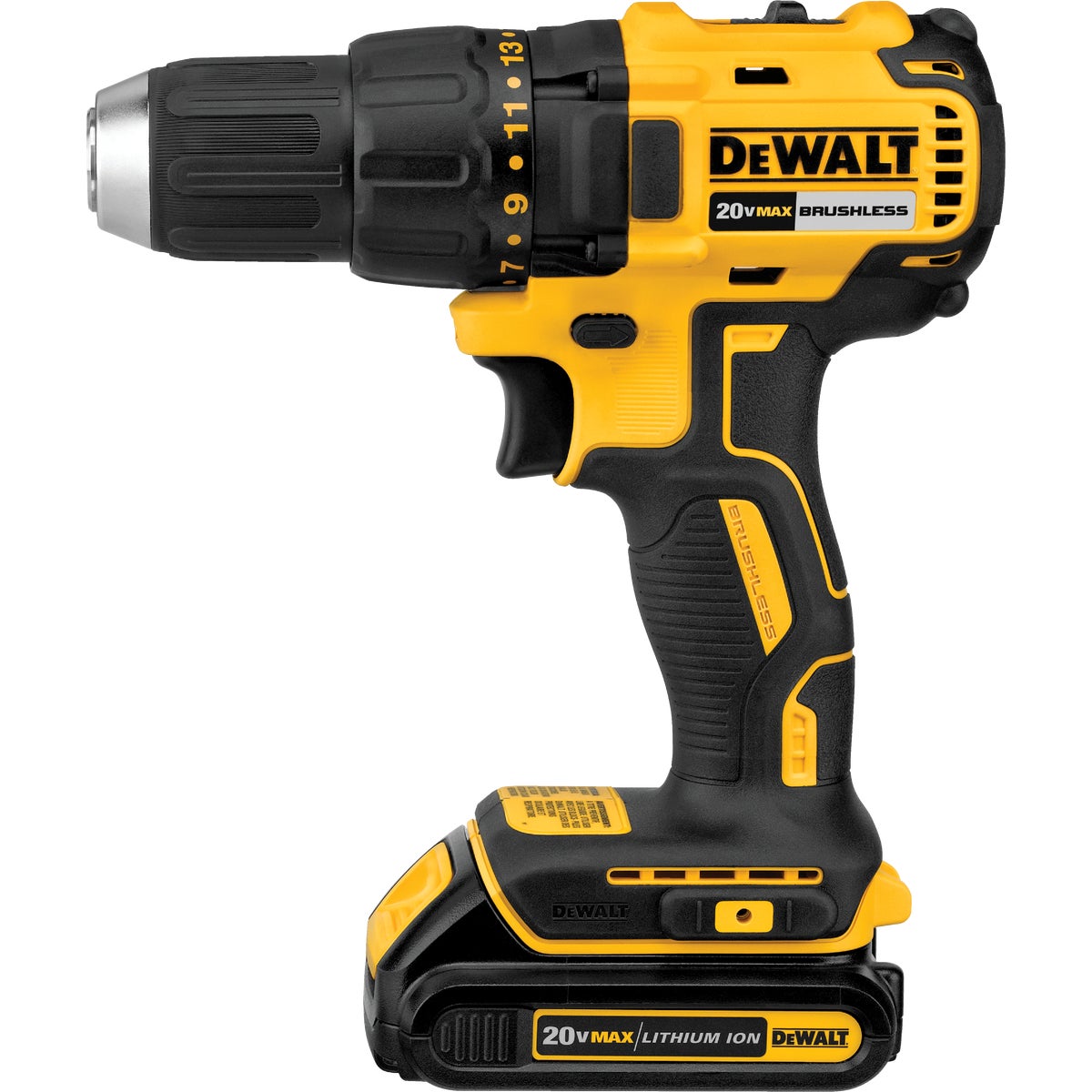 DeWalt 20 Volt MAX Lithium-Ion Brushless 1/2 In. Compact Cordless Drill Kit