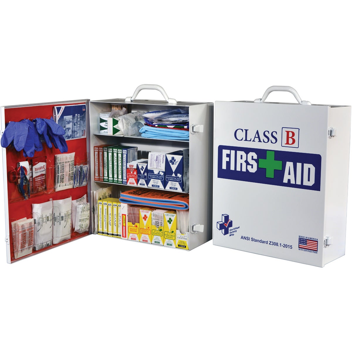 Certified Safety Class B ANSI & OSHA Certified Cabinet First Aid Kit (379-Piece)