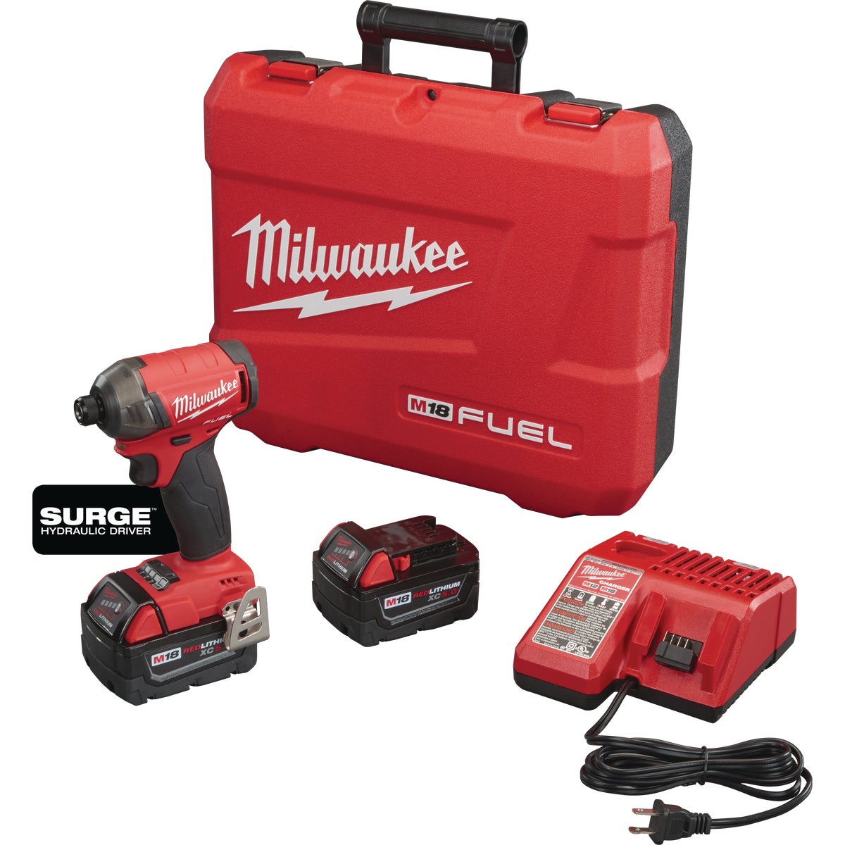 Milwaukee M18 FUEL SURGE 18 Volt Lithium-Ion Brushless 1/4 In. Hex Hydraulic Cordless Impact Driver Kit