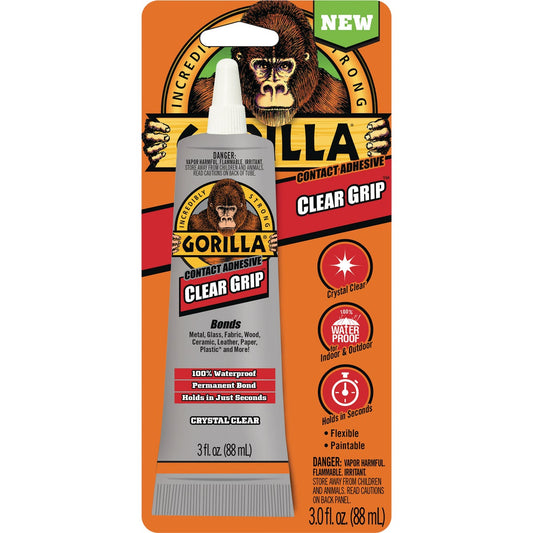 Gorilla Clear Grip 3.0 Oz. Multi-Purpose Adhesive