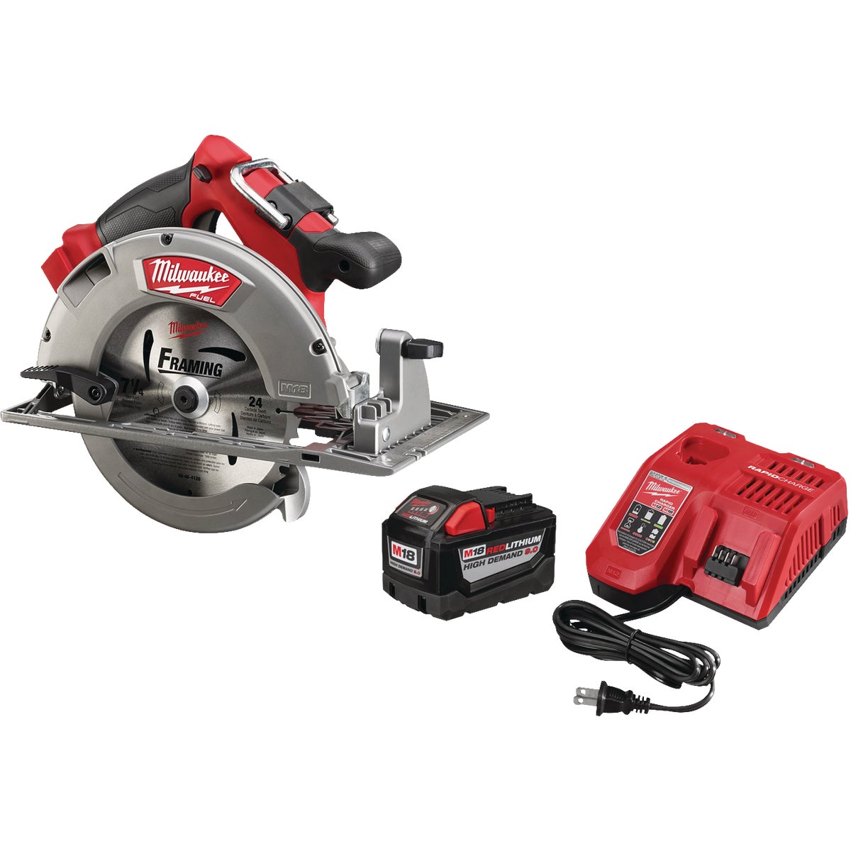 Milwaukee M18 FUEL 18 Volt Lithium-Ion Brushless 7-1/4 In. High Demand Cordless Circular Saw Kit