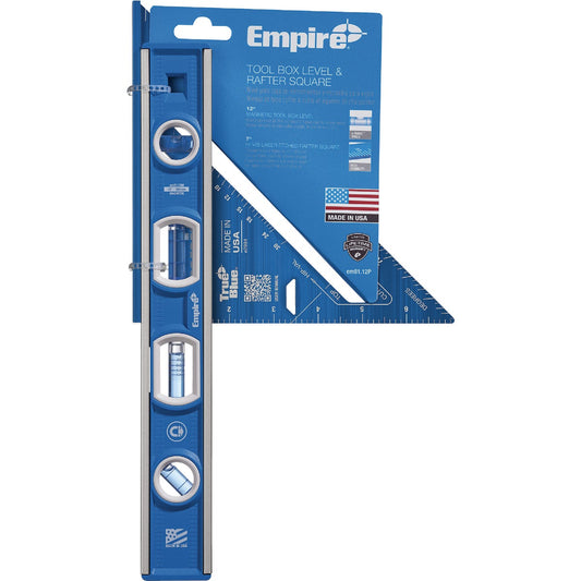 Empire True Blue Torpedo Level & Rafter Square Combo Tool Set (2-Piece)