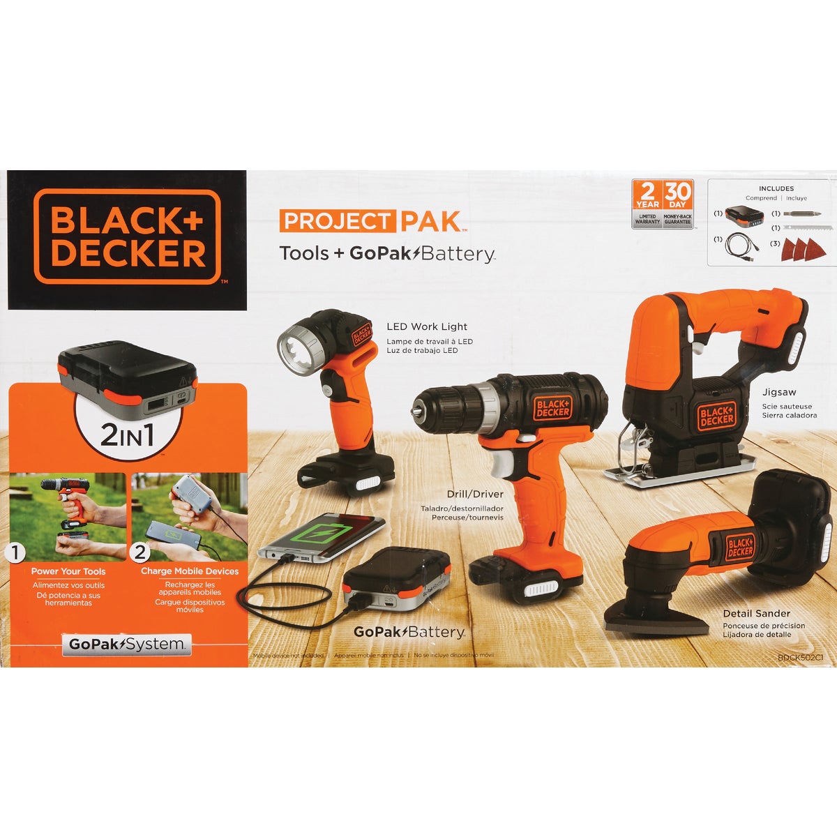 Black & Decker 4-Tool 12 Volt MAX Lithium-Ion Drill/Driver, Jig Saw, Detail Sander & Work Light GoPak Cordless Tool Combo Kit