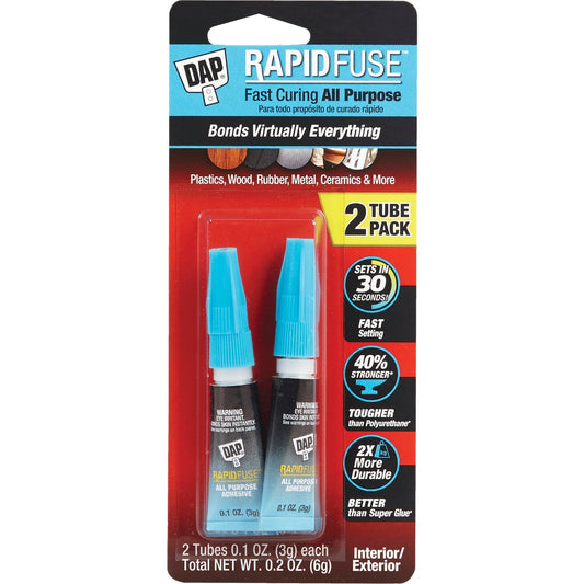 DAP RapidFuse 0.1 Oz. Clear Multi-Purpose Adhesive Tube (2-Pack)