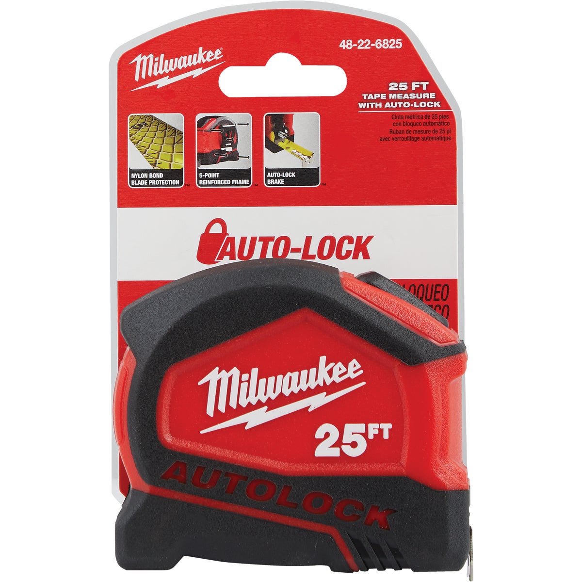 Milwaukee 25 Ft. Compact Auto Lock Tape Measure