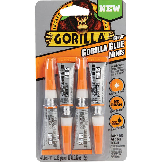 Gorilla 0.42 Oz. Clear Mini All-Purpose Glue (4-Pack)