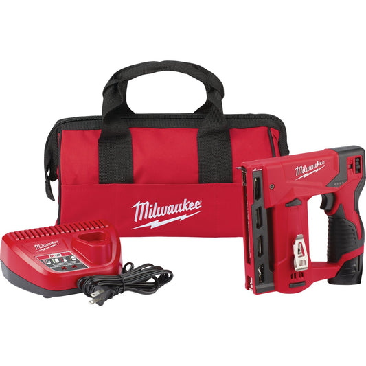 Milwaukee M12 12-Volt Lithium-Ion 3/8 In. Crown Cordless Finish Stapler Kit