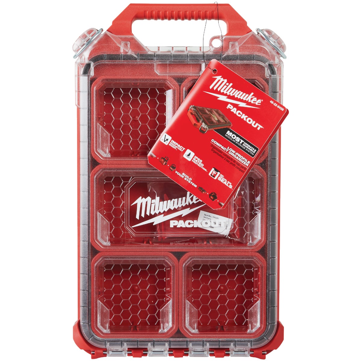 Milwaukee PACKOUT Compact Lo-Profile Small Parts Organizer with 5 Bins