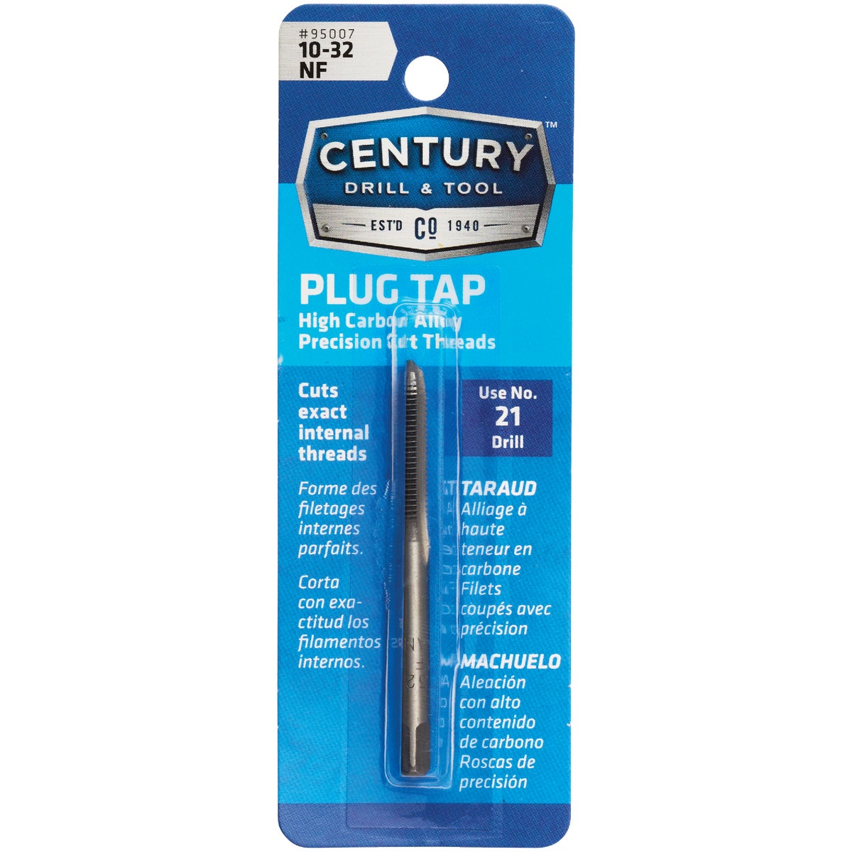 Century Drill & Tool 10-32 Carbon Steel National Fine Tap-Plug