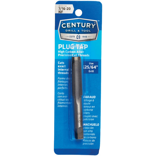 Century Drill & Tool 7/16-20 Carbon Steel National Coarse Tap-Plug