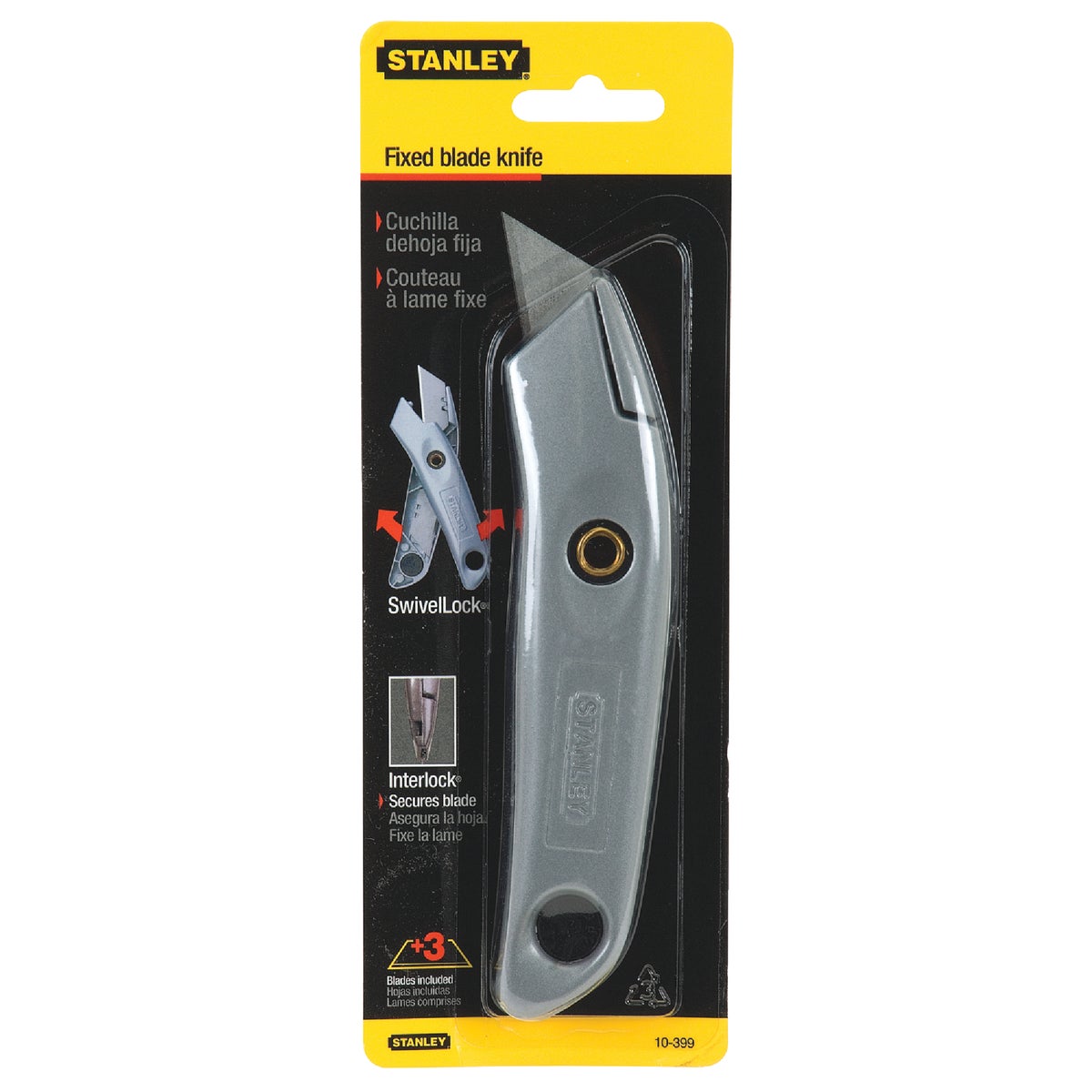 Stanley Swivel-Lock Fixed Straight Utility Knife