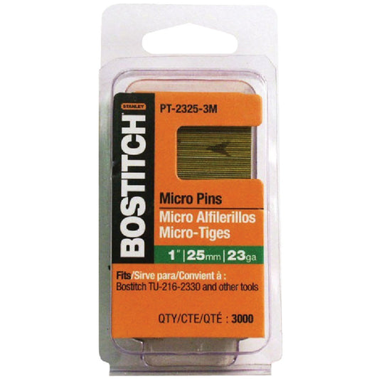 Bostitch 23-Gauge Coated Pin Nail, 1-3/16 In. (3000 Ct.)