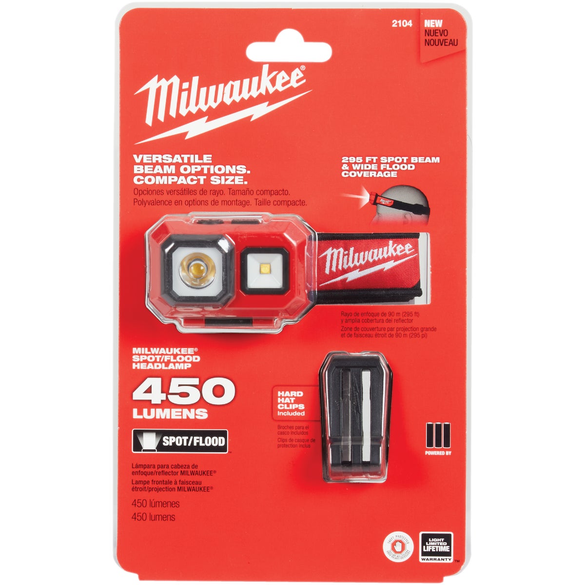 Milwaukee TrueView 450 Lm. LED Spot/Flood Headlamp, Red & Black