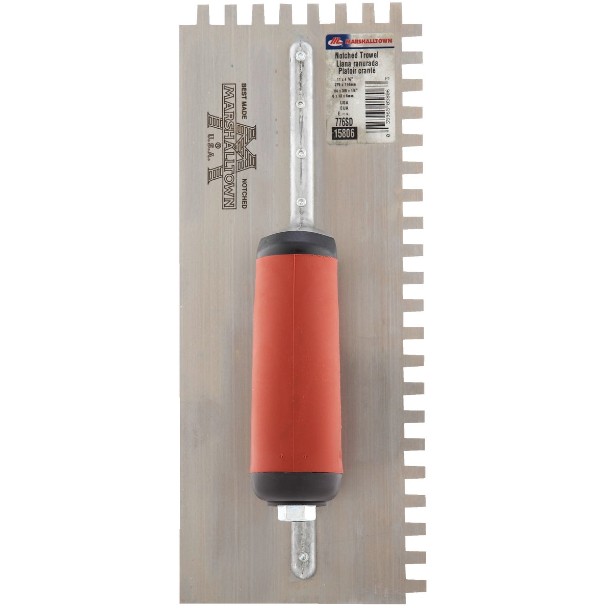 Marshalltown 1/4 In. x 3/8 In. Square Notched Trowel