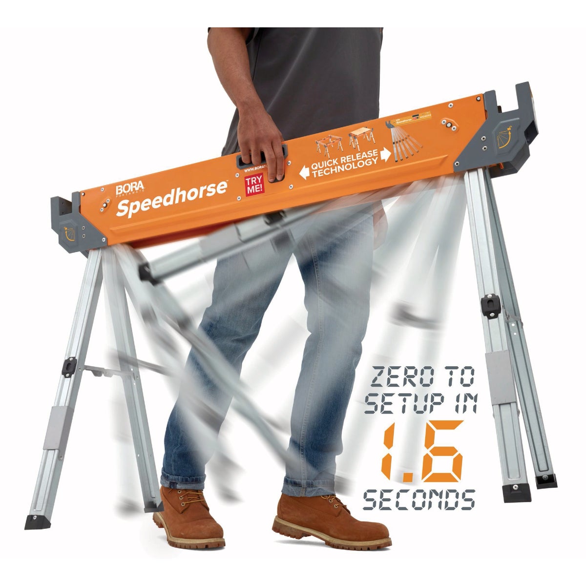 Bora Portamate Speedhorse Steel Sawhorse, 1500 Lb. Capacity