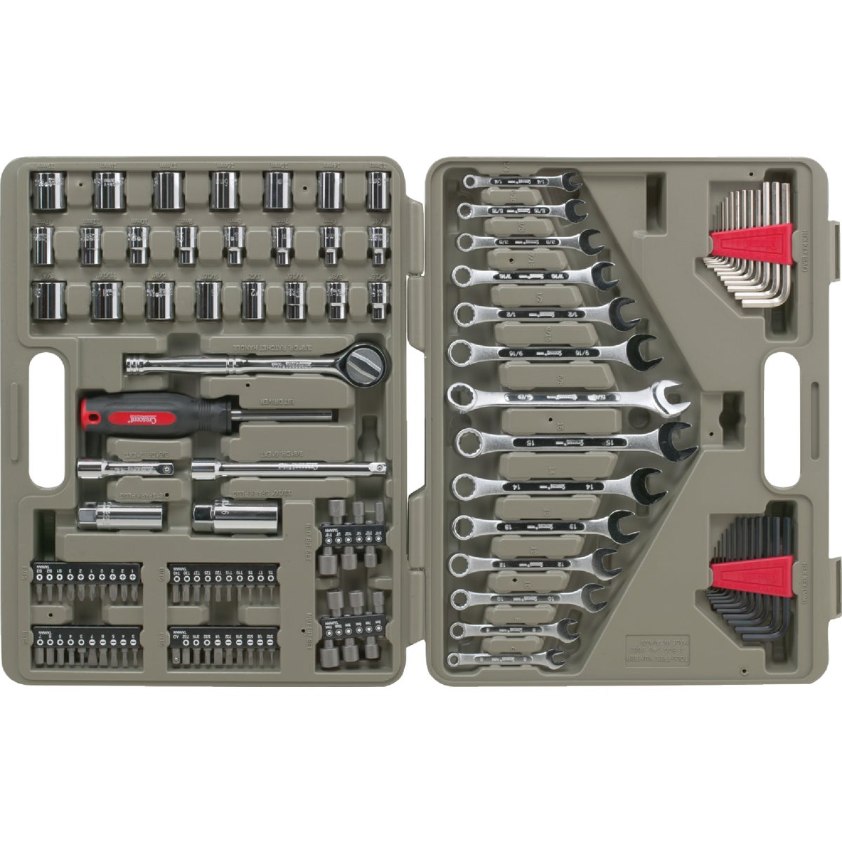 Crescent 3/8 In. Drive 12-Point Standard/Metric Mechanic & Automotive Tool Set (128-Piece)