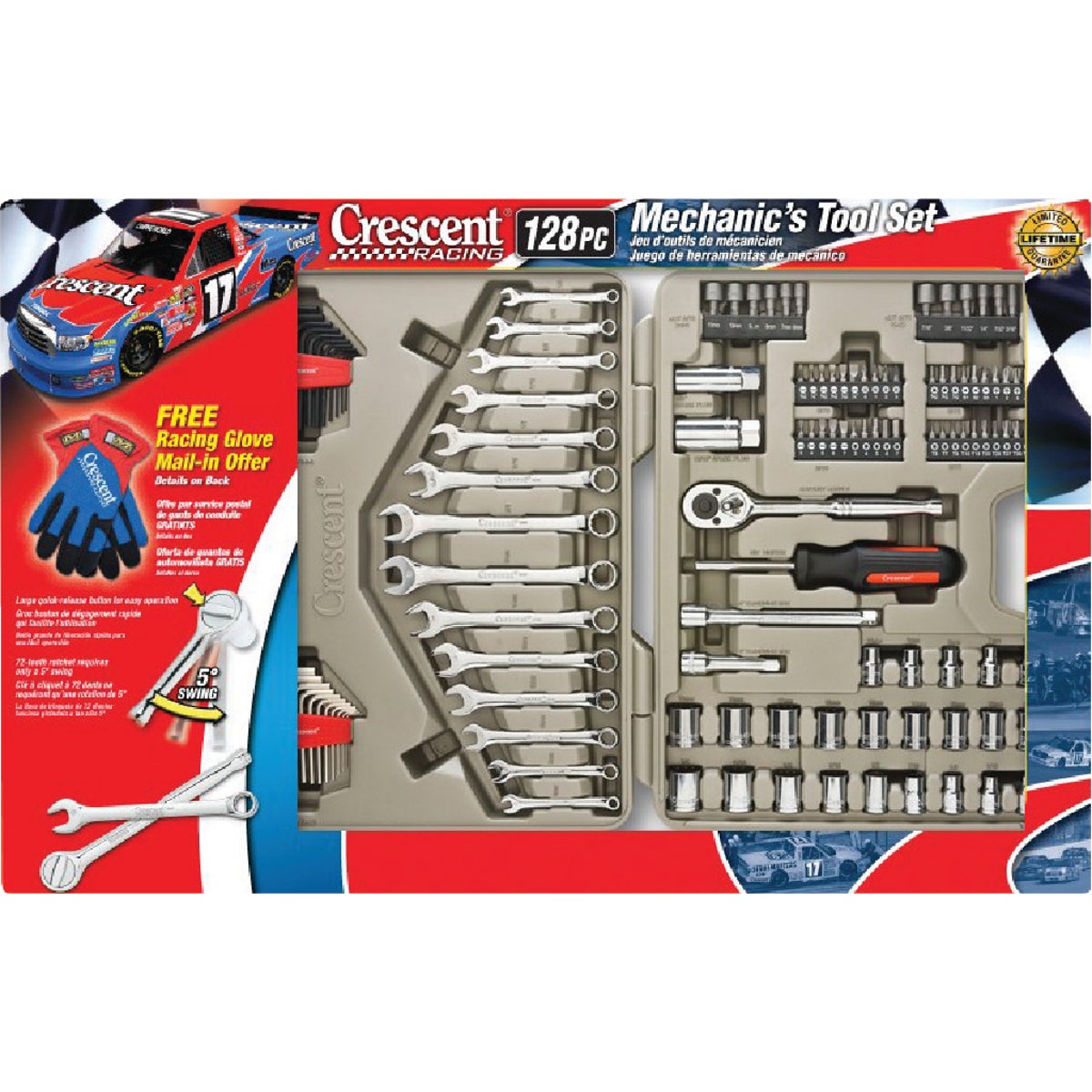 Crescent 3/8 In. Drive 12-Point Standard/Metric Mechanic & Automotive Tool Set (128-Piece)