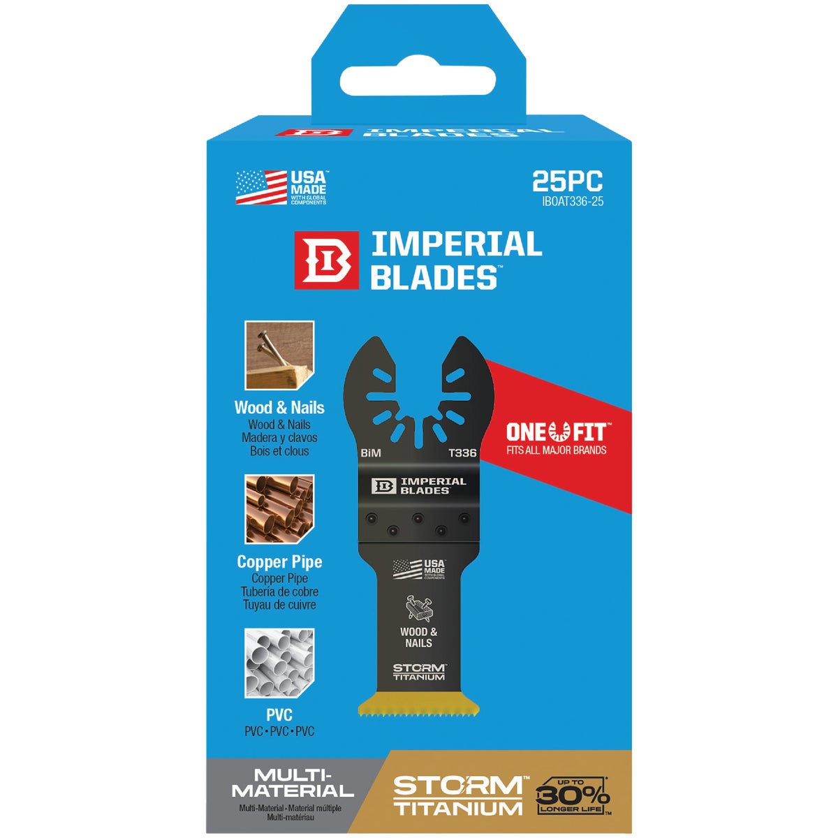 Imperial Blades ONE FIT 1-1/4 In. Titanium Coated Bi-Metal Storm Oscillation Blade (25-Pack)