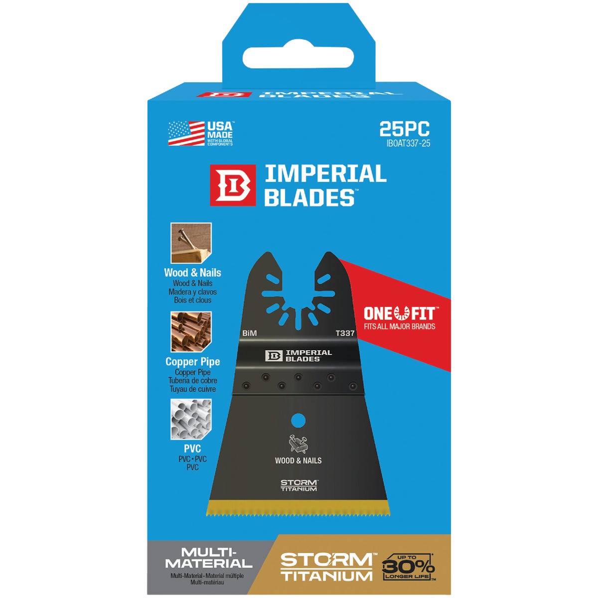 Imperial Blades ONE FIT 2-1/2 In. Titanium Coated Bi-Metal Storm Oscillating Blade (25-Pack)