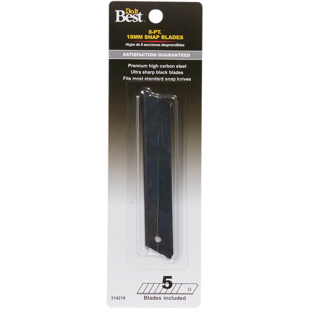 Do it Best 18 mm 8-Point Black Snap-Off Knife Blade (5-Pack)