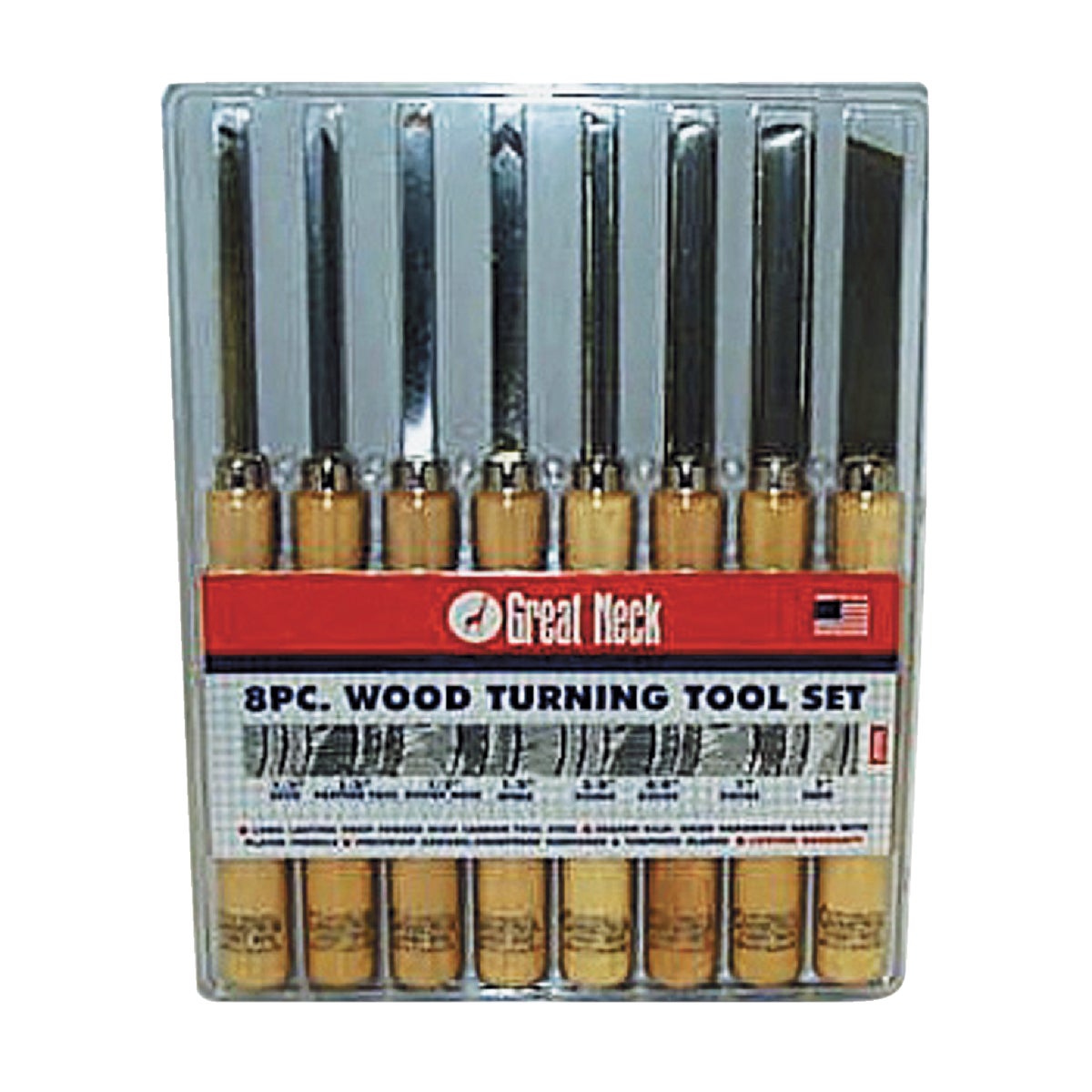 Great Neck Wood -Turning Wood Chisel Set (8-Piece)