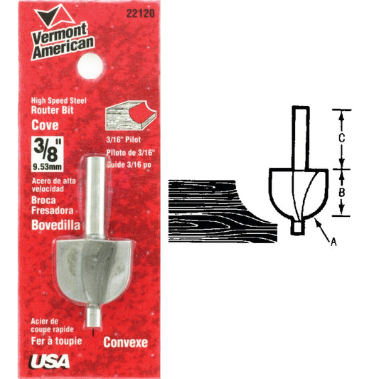 Vermont American Carbide Tip 1-1/4 In. Cove Bit