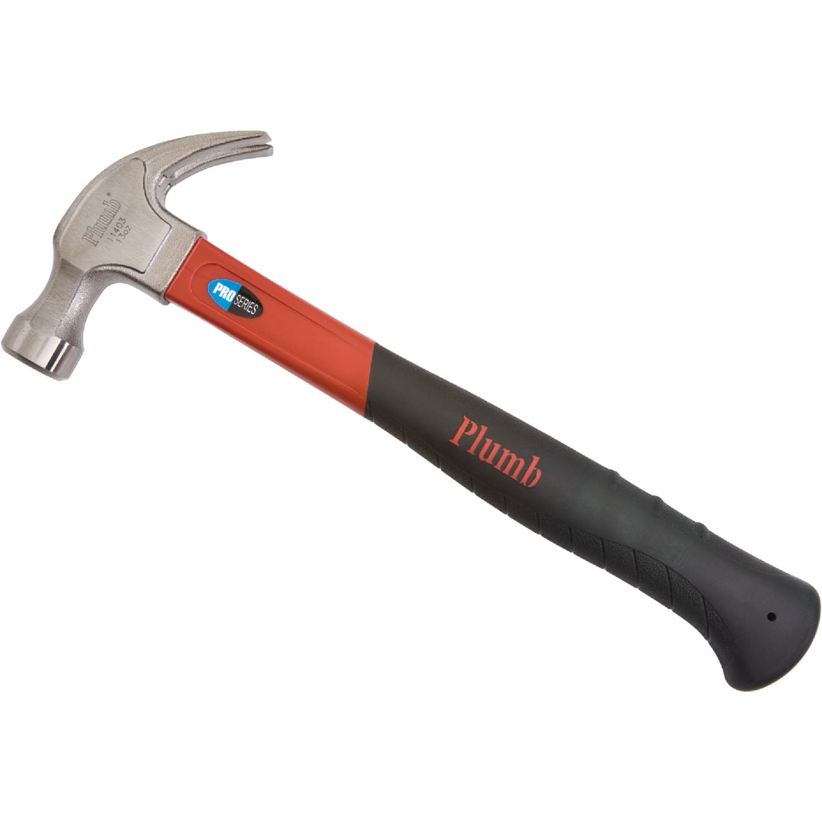 Plumb 13 Oz. Smooth-Face Curved Claw Hammer with Fiberglass Handle