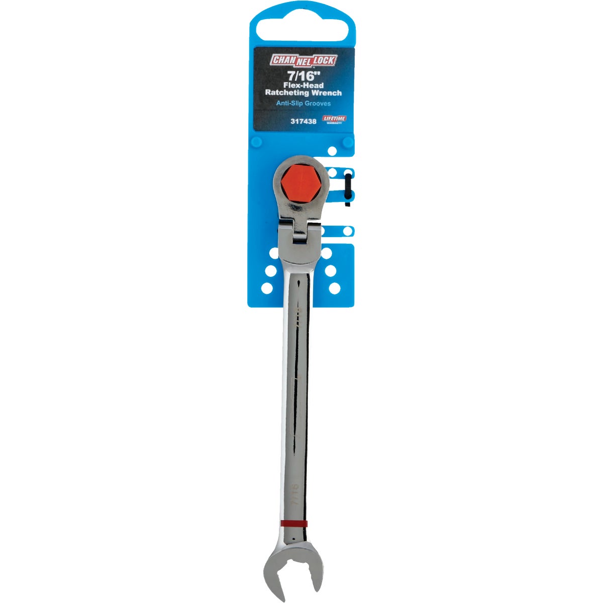 Channellock Standard 7/16 In. 12-Point Ratcheting Flex-Head Wrench