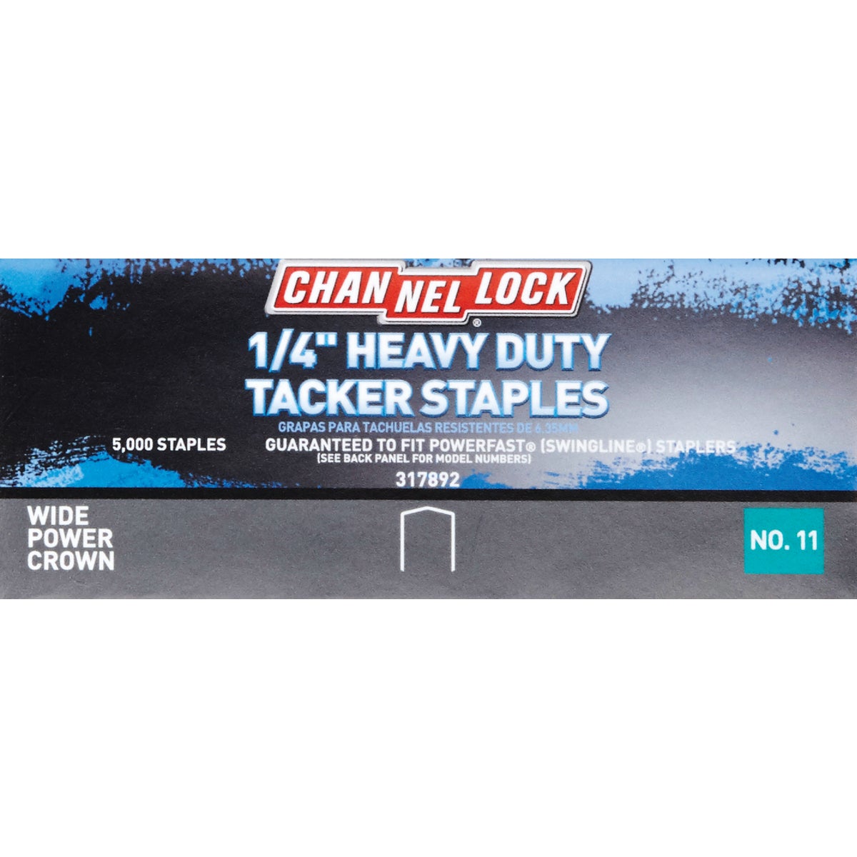 Channellock No. 11 Power Crown Hammer Tacker Staple, 1/4 In. (5000-Pack)