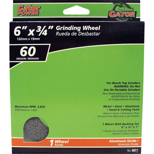 Gator Blade 6 In. 3/4 In. Adjustable - 1", 3/4", 5/8", 1/2" Bench Grinding Wheel