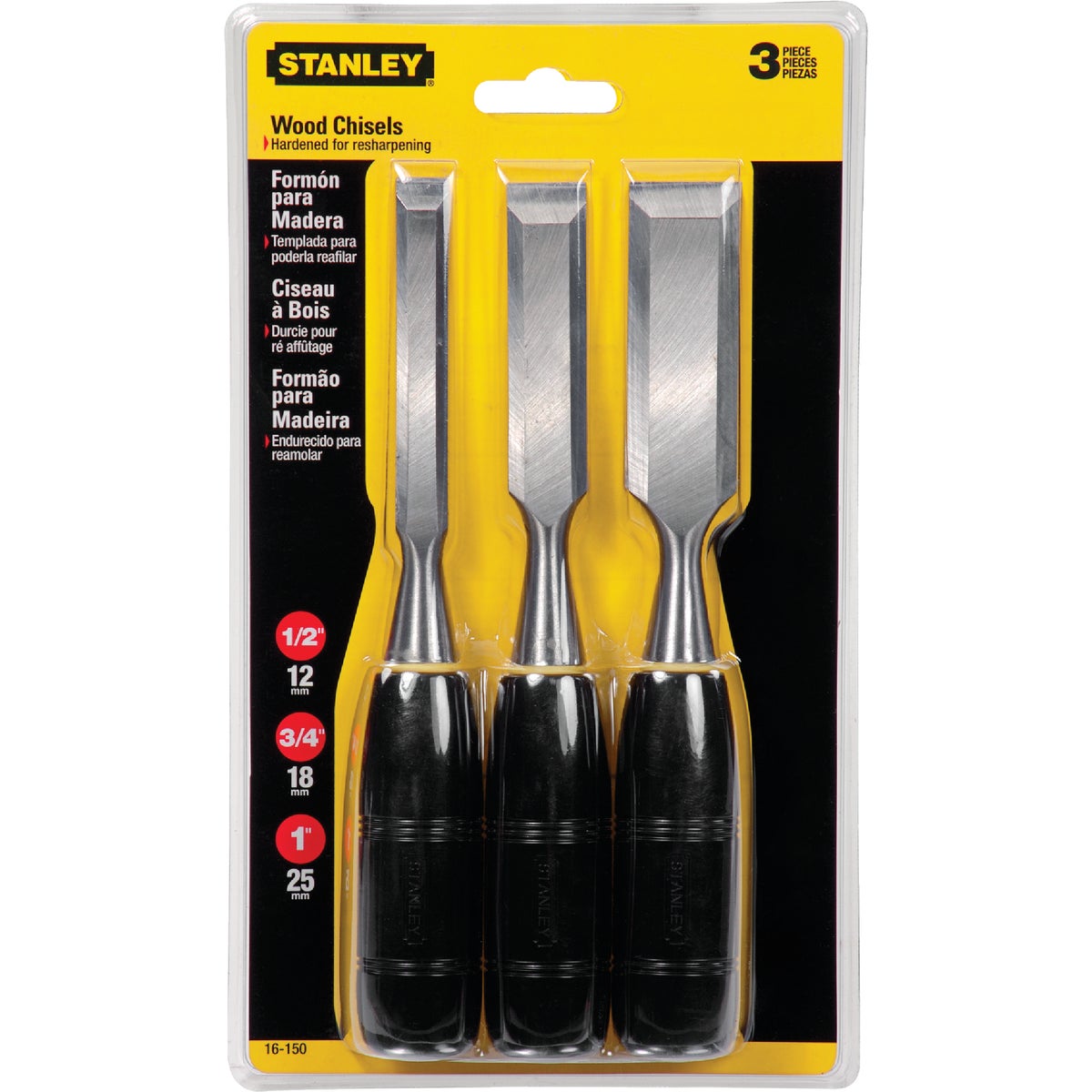 Stanley 150 Series Wood Chisel Set (3-Piece)