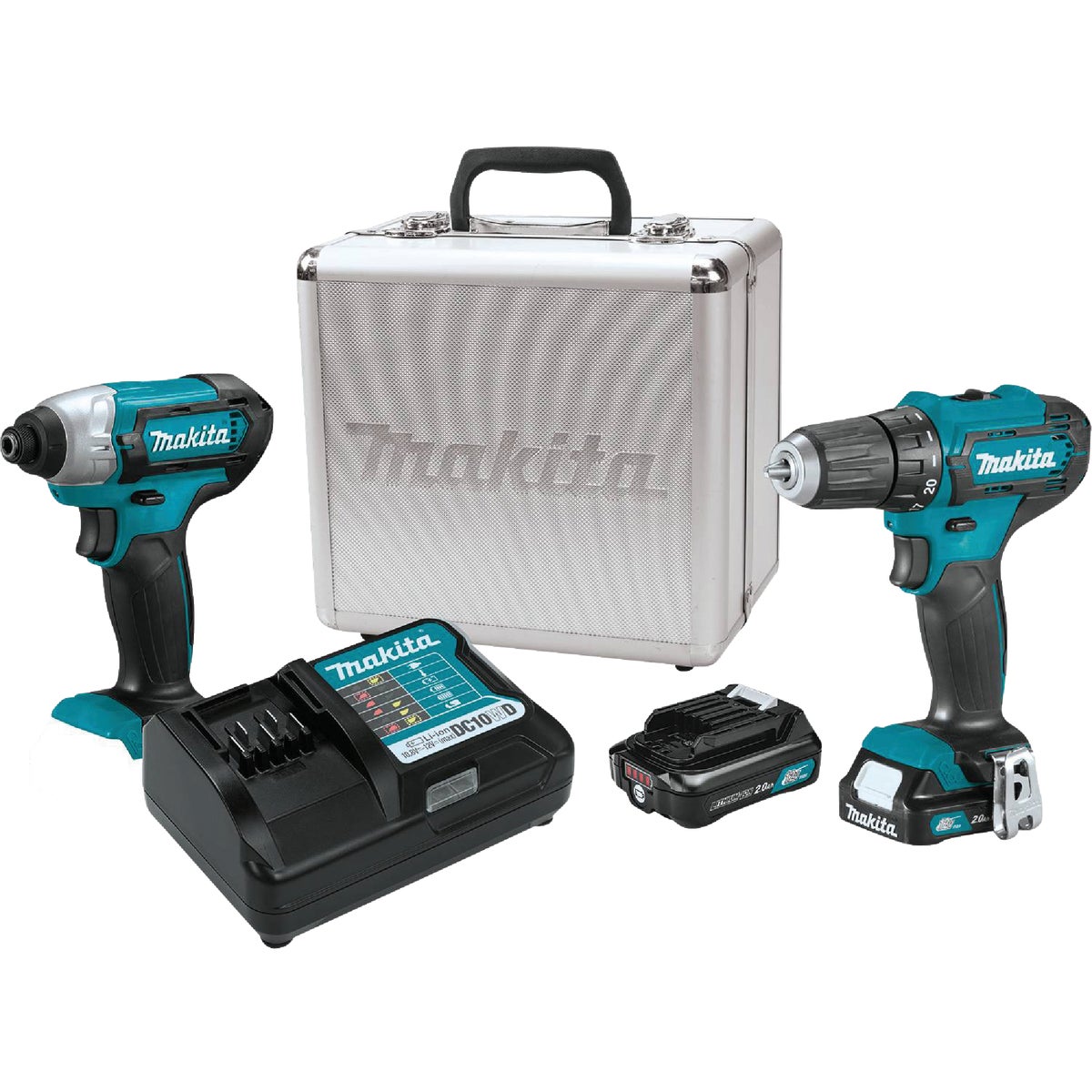 Makita 2-Tool 12V Max CXT Lithium-Ion Compact Drill/Driver & Impact Driver Cordless Tool Combo Kit