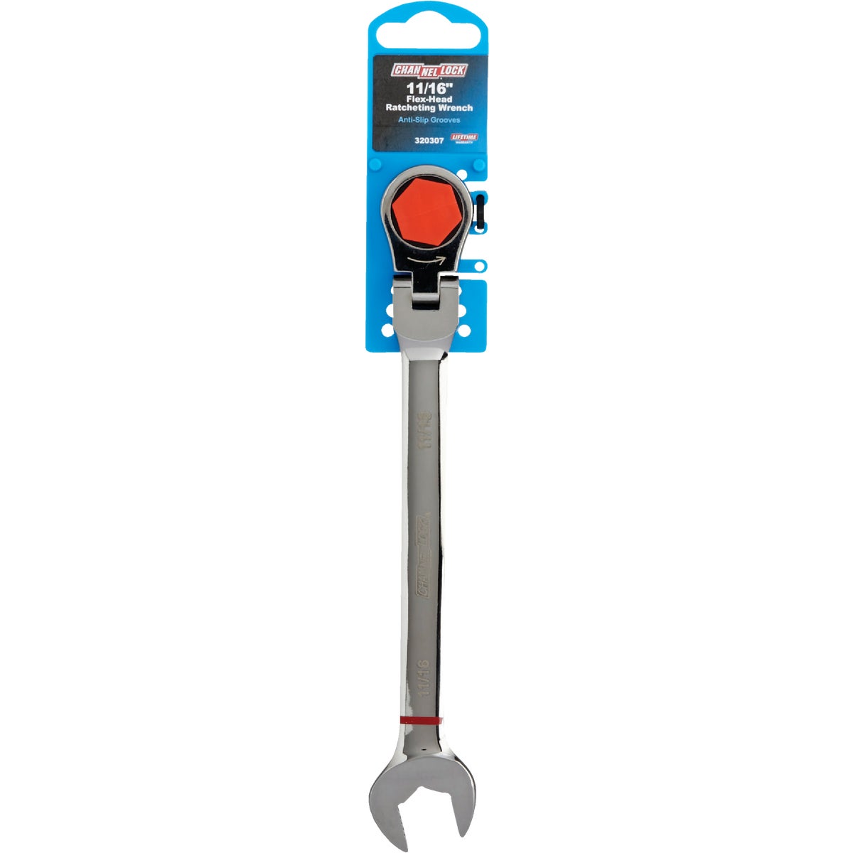 Channellock Standard 11/16 In. 12-Point Ratcheting Flex-Head Wrench