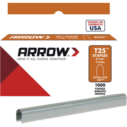 Arrow T25 Round Crown Cable Staple, 7/16 In. (1100-Pack)