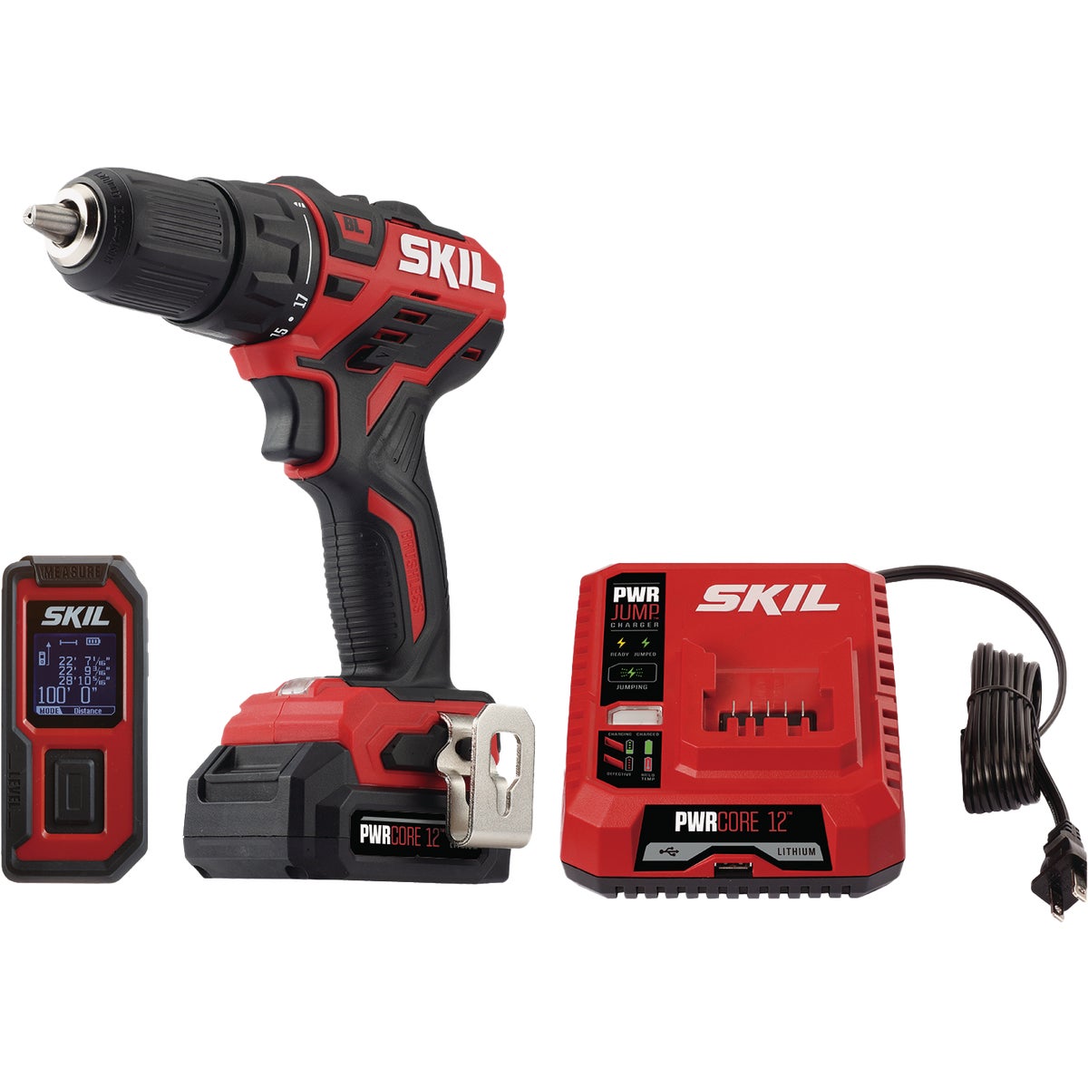 SKIL 2-Tool PWRCore 12 Volt Lithium-Ion Brushless Drill/Driver & Laser Measurer Cordless Tool Combo Kit