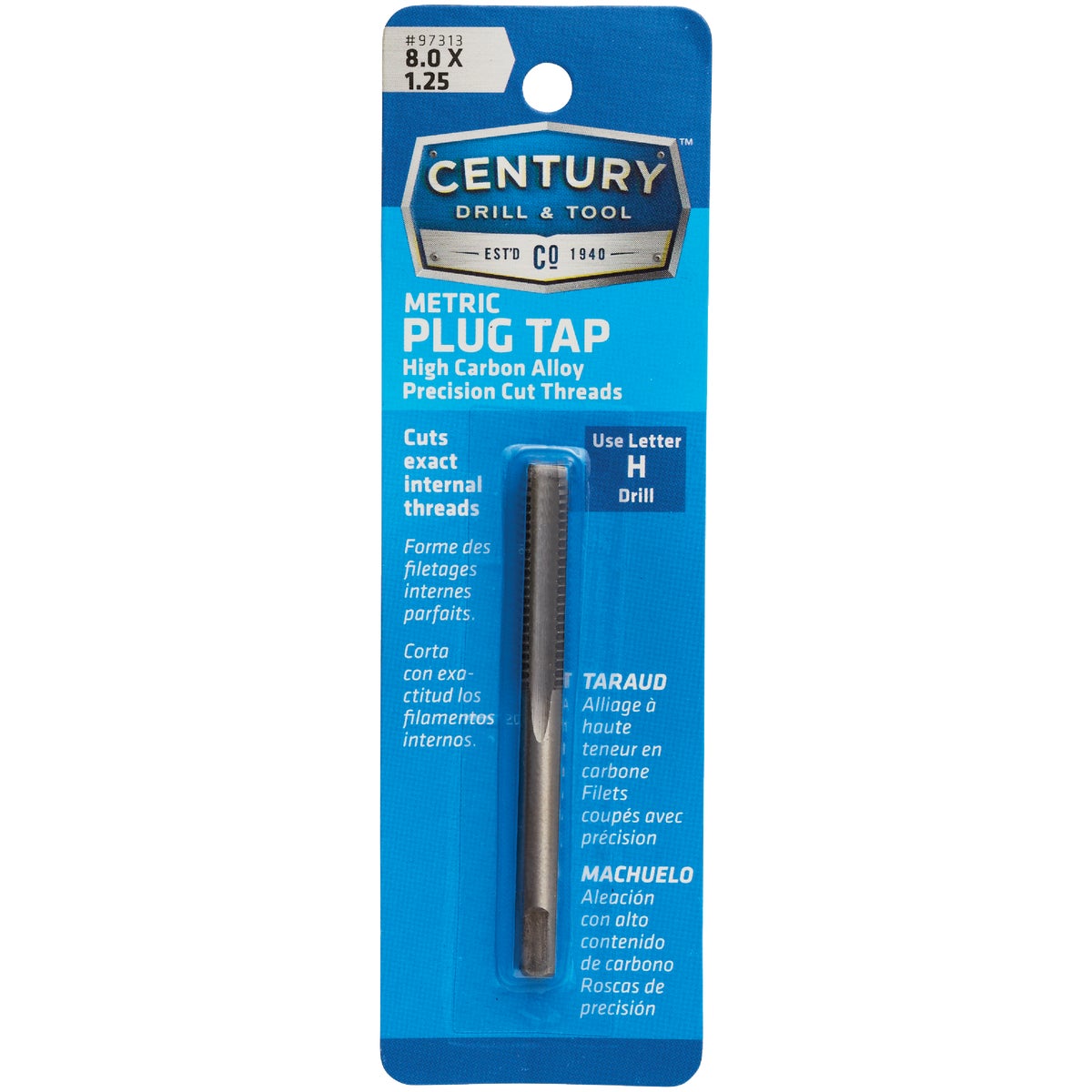 Century Drill & Tool 8.0x1.25 Carbon Steel Metric Tap