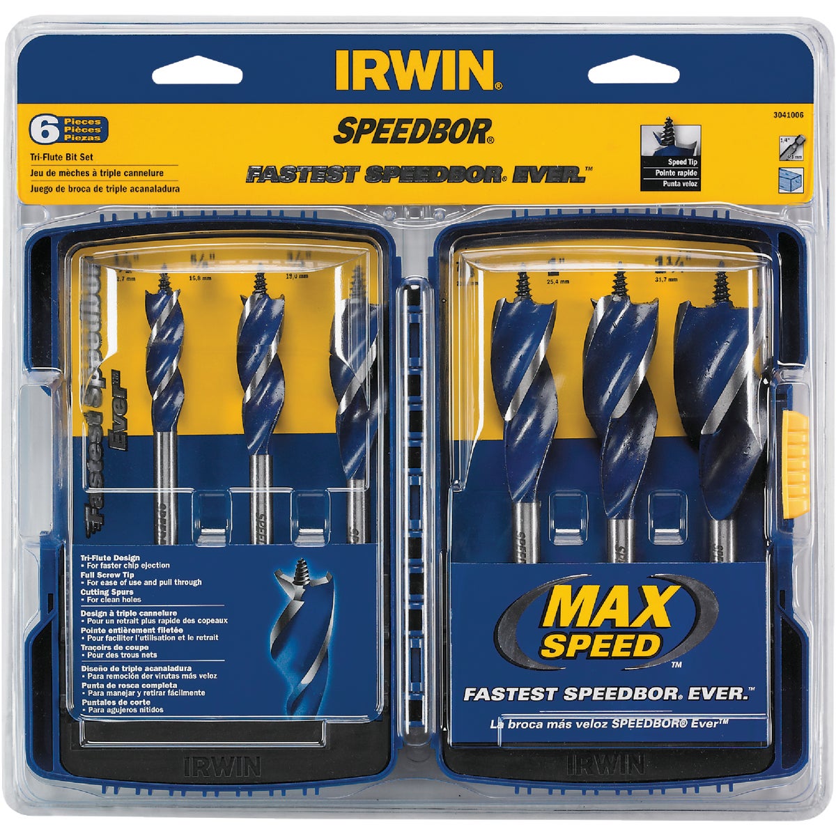 Irwin Speedbor MAX 6-Piece Auger Bit Set