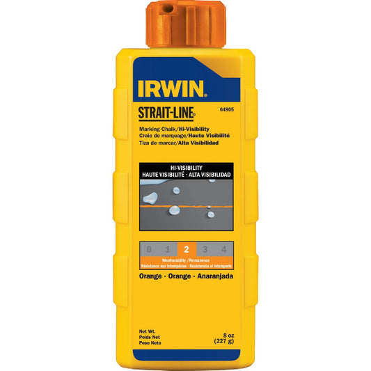 Irwin STRAIT-LINE 8 Oz. Orange Hi-Visibility Chalk Line Chalk