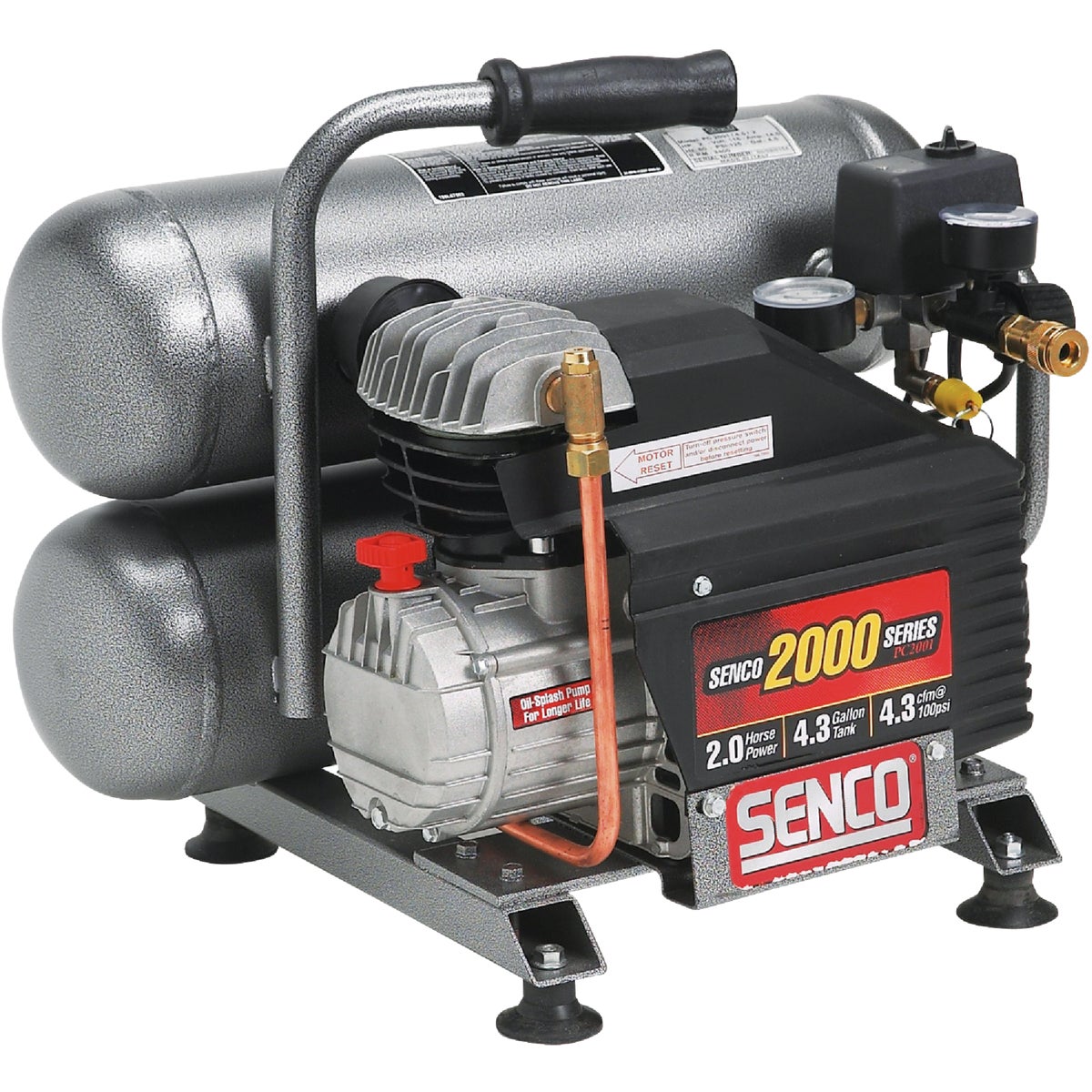 Senco 4.3 Gal. Portable 125 psi Twin-Stack Air Compressor