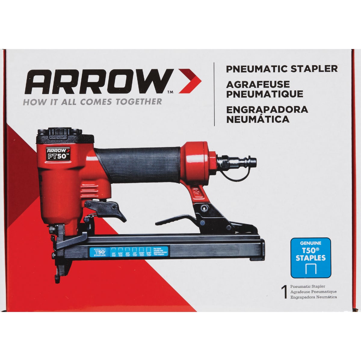 Arrow PT50 20-Gauge 3/8 In. Crown 9/16 In. Finish Stapler