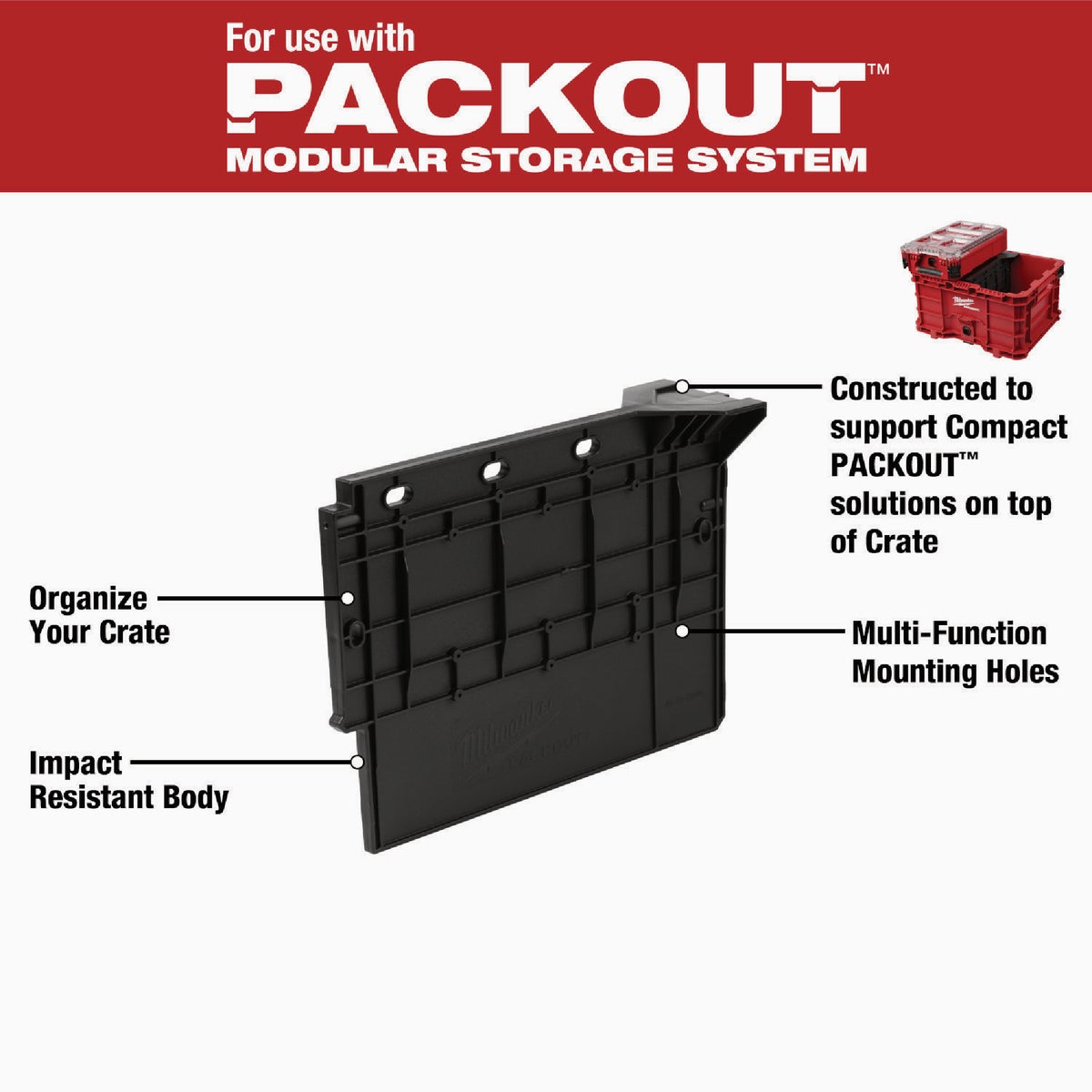 Milwaukee PACKOUT Crate Divider Organizer