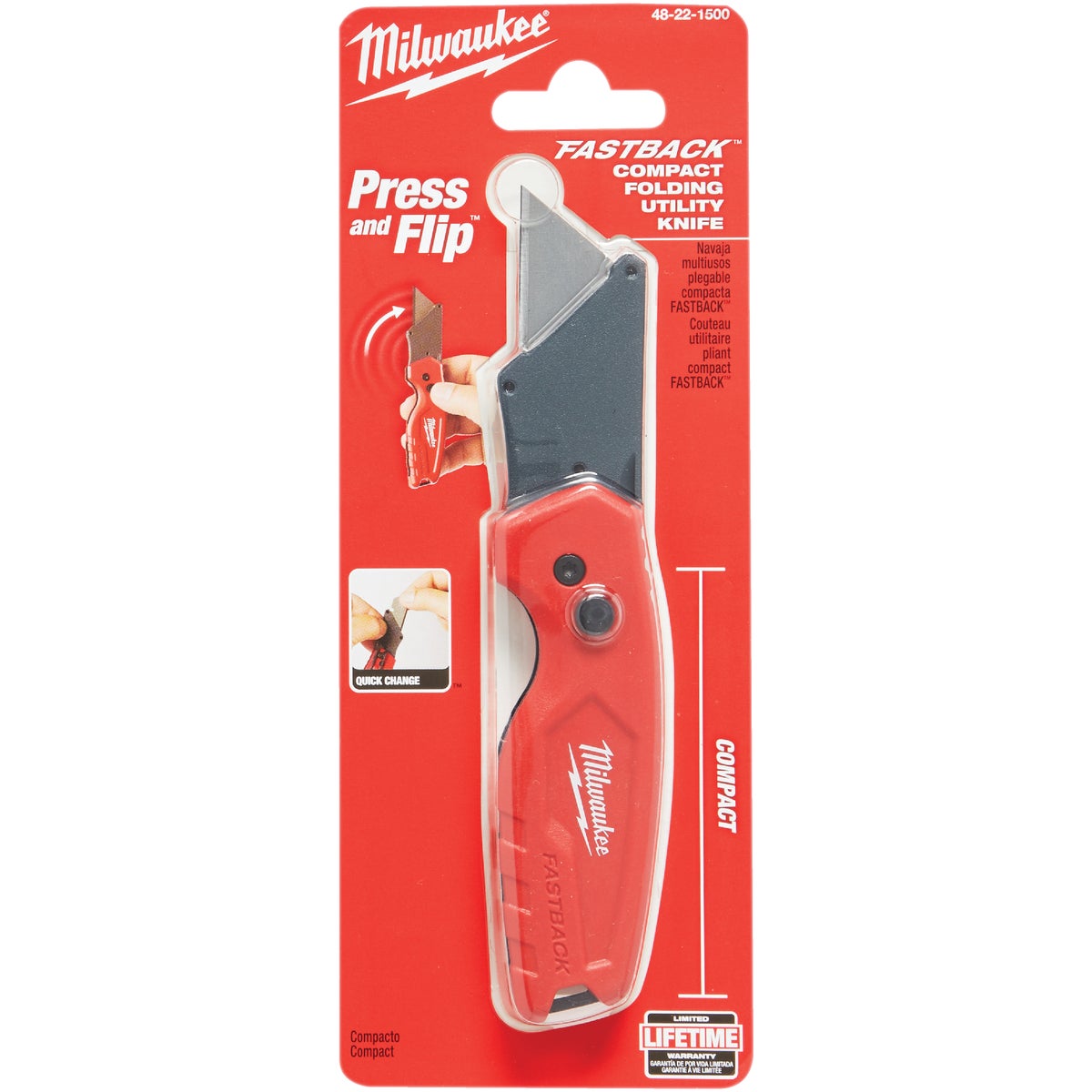 Milwaukee FASTBACK Fixed Folding Compact Utility Knife