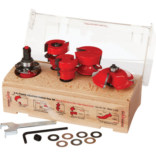 Freud 5-Piece Adjustable Cabinet Router Bit Set