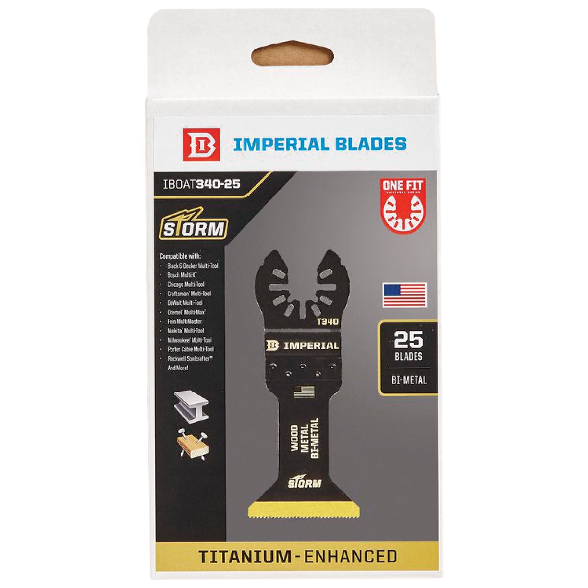 Imperial Blades ONE FIT 1-3/4 In. Titanium STORM Wood/Metal Oscillating Blade (25-Pack)