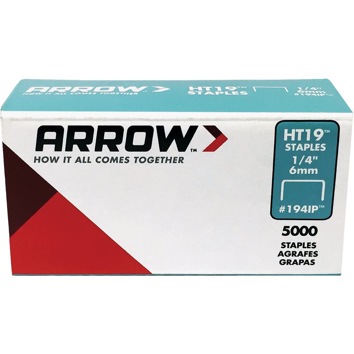 Arrow HT19 Hammer Tacker Staple, 1/4 In. (5000-Pack)