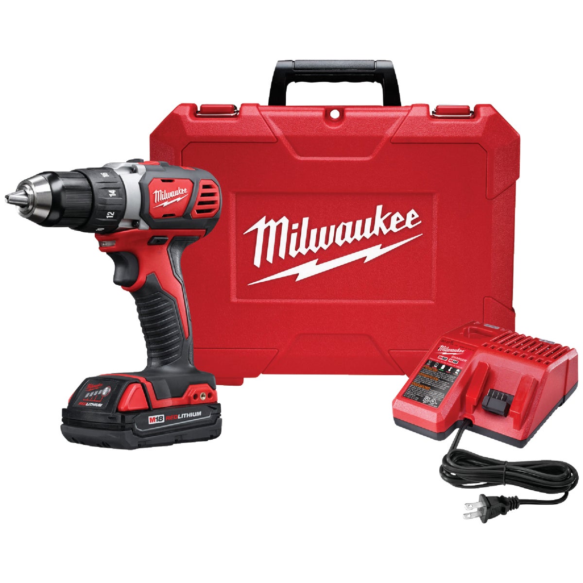 Milwaukee M18 18 Volt Lithium-Ion 1/2 In. Compact Cordless Drill Kit