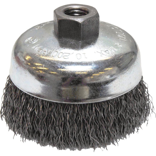 Weiler Vortec 4 In. Crimped 0.02 In. Angle Grinder Wire Brush