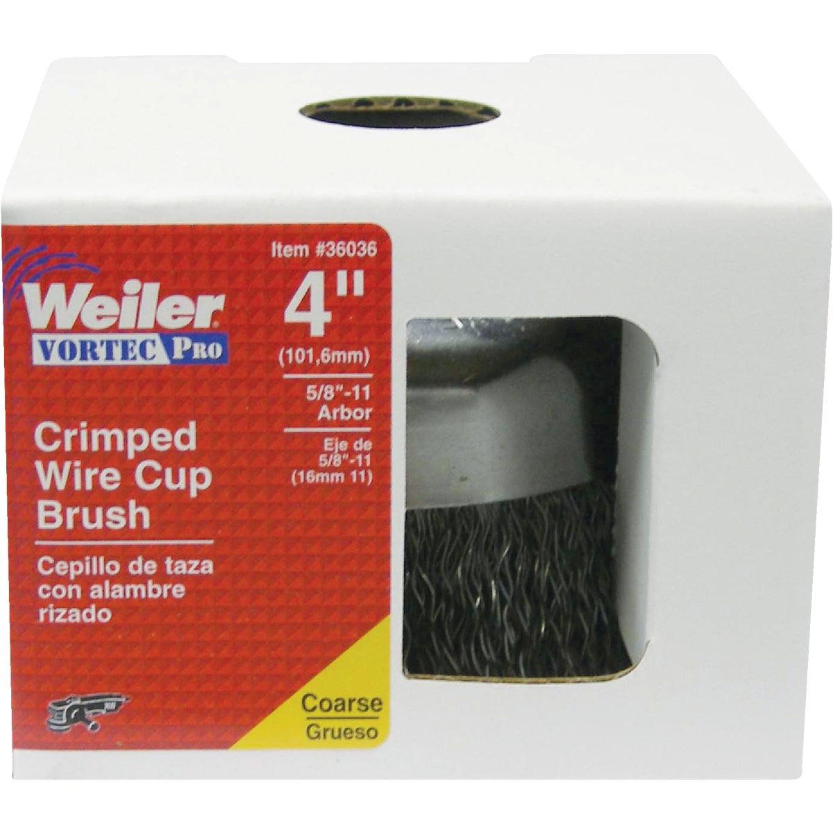 Weiler Vortec 4 In. Crimped 0.02 In. Angle Grinder Wire Brush