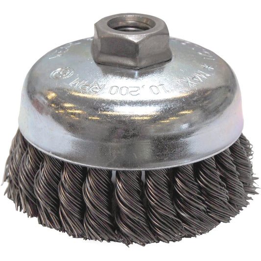 Weiler Vortec 4 In. Knotted 0.02 In. Angle Grinder Wire Brush